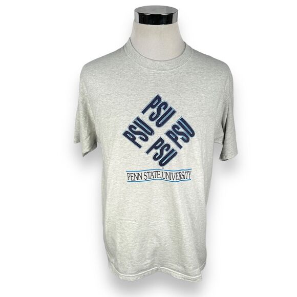 Vintage Penn State PSU T-Shirt Men's Large Gray Nittany Lions Crew 90s Cotton - Picture 1 of 10